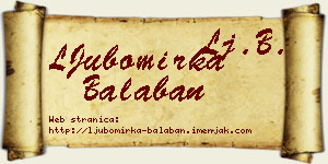 LJubomirka Balaban vizit kartica